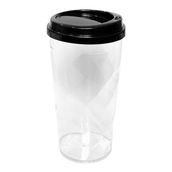 Copo Twister de Acrlico Cristal c/ Tampa Bucks Preto - 500ml