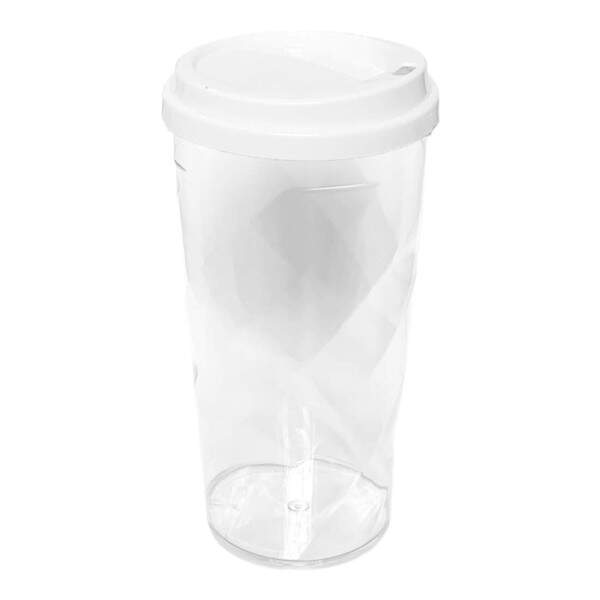 Copo Twister de Acrlico Cristal c/ Tampa Bucks Branco - 500ml