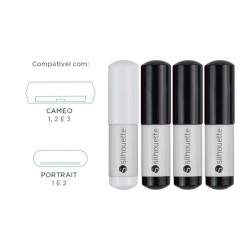 Canetas Silhouette Sketch Pens Branco e Preto para Silhouette Cameo 1/2/3, Portrait 1/2 - 4 unidades