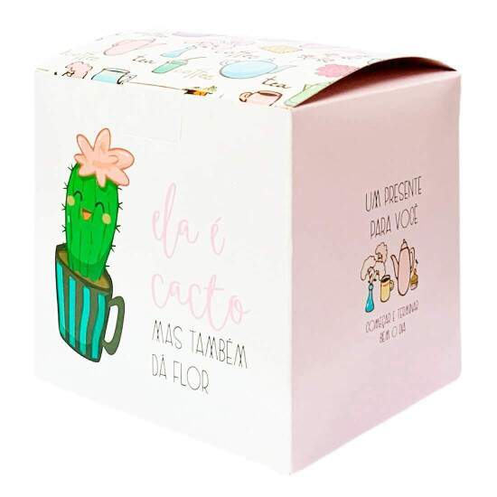 Caixinha Presente Cacto para Caneca - 325ml