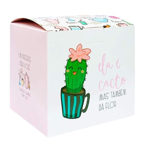 Caixinha Presente Cacto para Caneca - 325ml