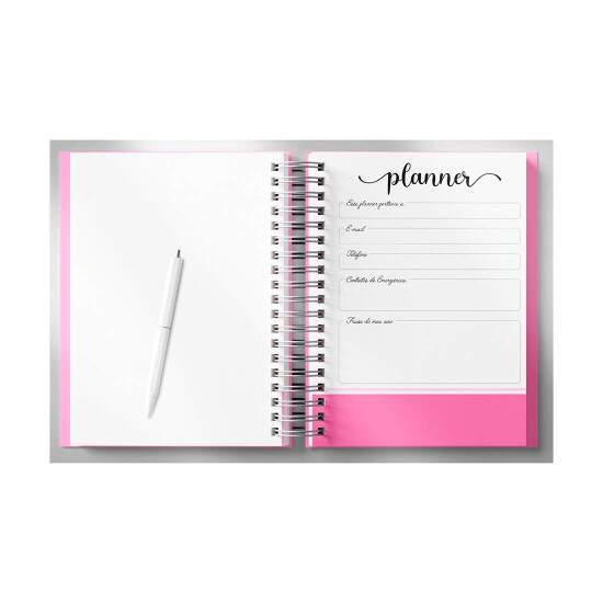 Planner Permanente 130 Folhas com Capa Pet para Sublimao - 14,5x20cm