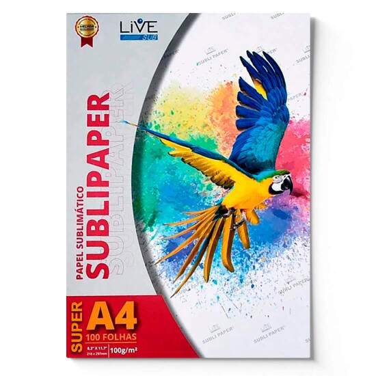 Papel Sublimtico LiveSub Super A4 23x35cm 100g - 100 Folhas
