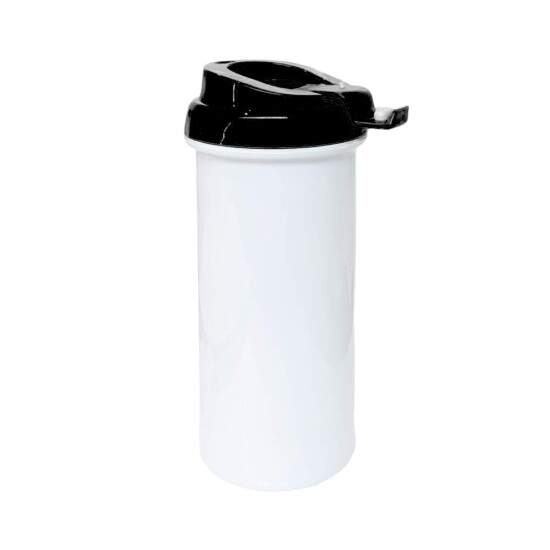 Squeeze de Polmero Branco com Tampa Preta para Sublimao - 475ml