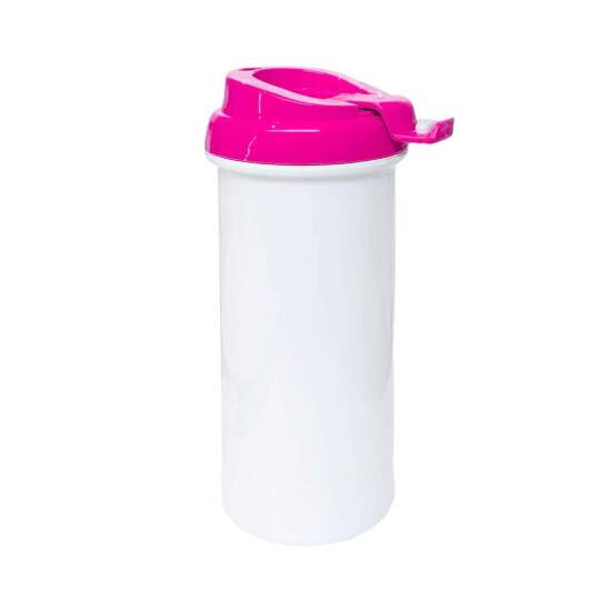 Squeeze de Polmero Branco com Tampa Rosa para Sublimao - 475ml