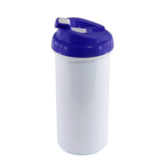 Squeeze de Polmero Branco com Tampa Azul para Sublimao - 475ml