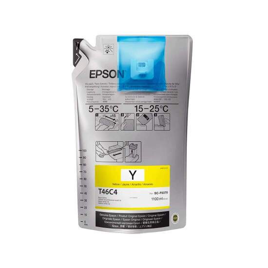 Tinta Sublimtica Epson T46C4 Amarelo Ultrachrome DS 1100ml - F6370 F9470