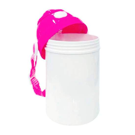 Squeeze de Polmero Infantil com Tampa Rosa e Boto de Abertura - 400ml