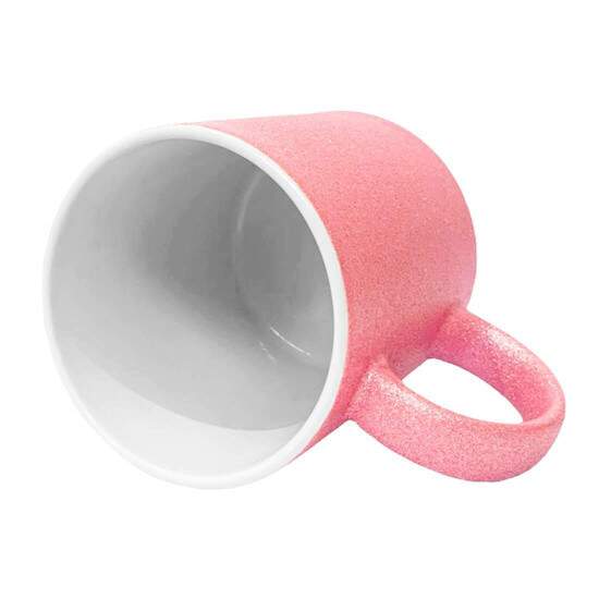 Caneca de Cermica Glitter Rosa Beb para Sublimao - 325ml
