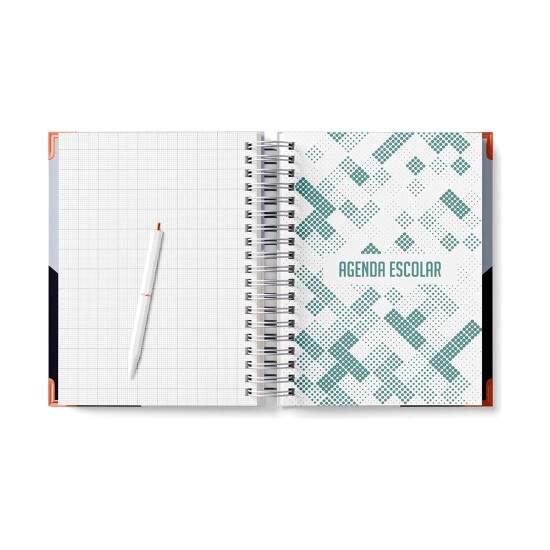 Agenda Escolar Permanente 140 Folhas com Capa Pet para Sublimao - 14,5x20cm