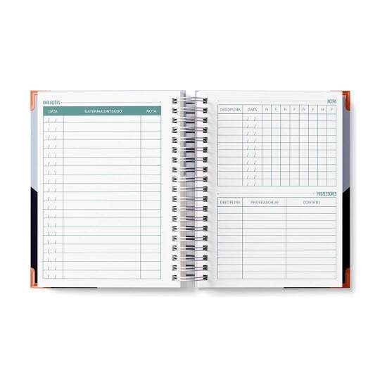 Agenda Escolar Permanente 140 Folhas com Capa Pet para Sublimao - 14,5x20cm