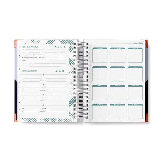 Agenda Escolar Permanente 140 Folhas com Capa Pet para Sublimao - 14,5x20cm
