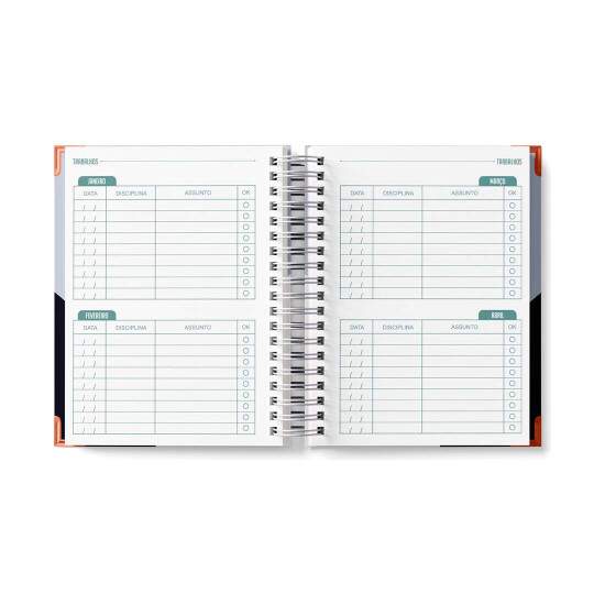 Agenda Escolar Permanente 140 Folhas com Capa Pet para Sublimao - 14,5x20cm