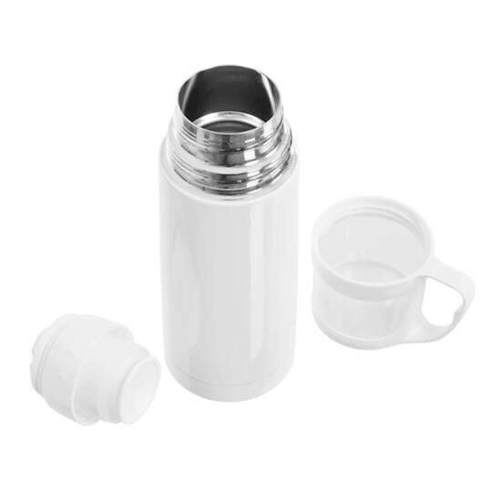 Garrafa Trmica de Inox Branco com Copo e Bico Branco para Sublimao - 300ml