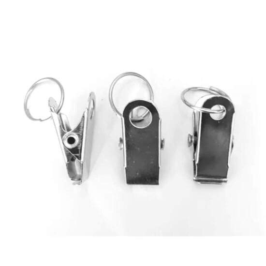 Presilha Clips Jacar c/ Argola 19mm Para Crachs 2,5cm - 100 peas