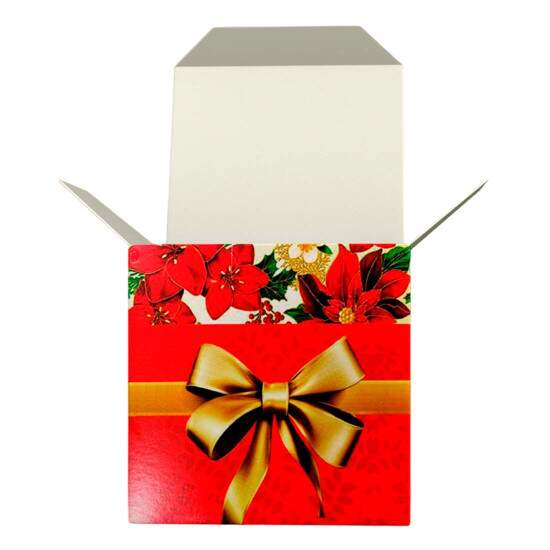 Caixinha de Caneca Presente Estampa Floral Natal - 325ml