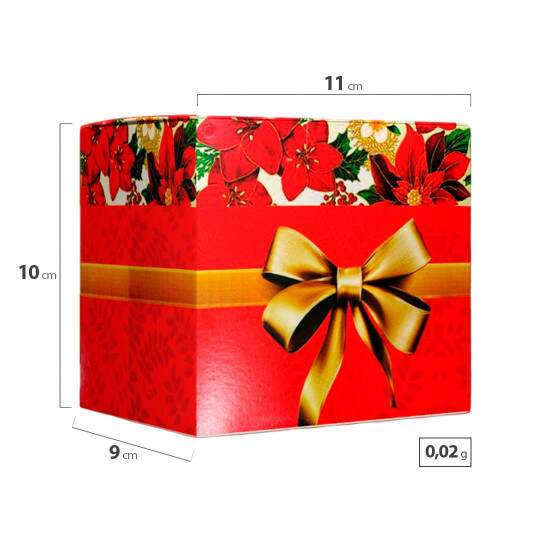 Caixinha de Caneca Presente Estampa Floral Natal - 325ml