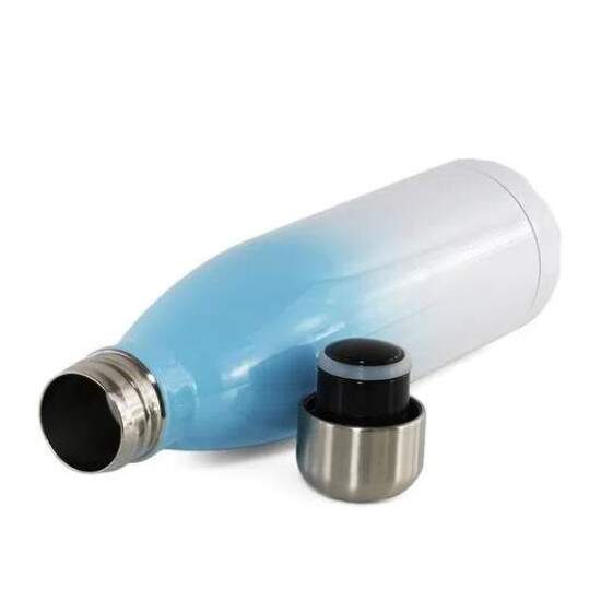 Garrafa Trmica de Inox Bicolor Branco e Azul para Sublimao - 500ml