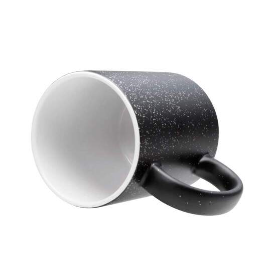 Caneca de Cermica Mgica Preto Fosco com Glitter para Sublimao - 325ml