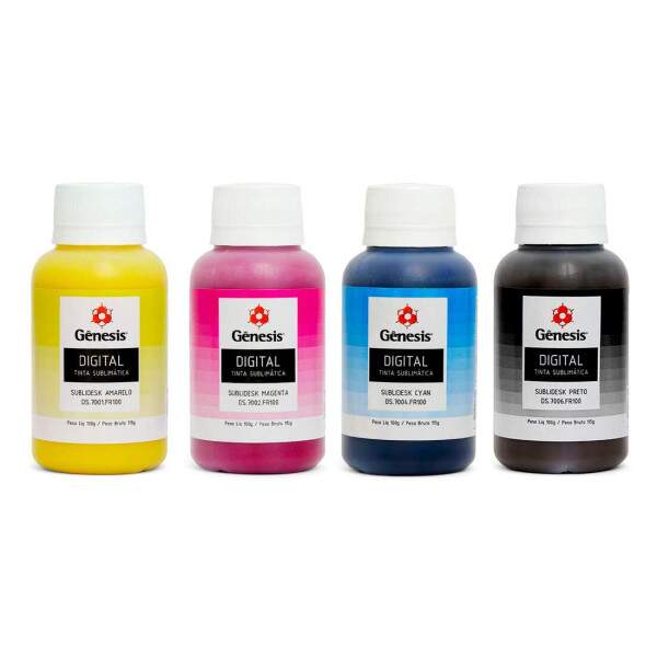 Kit 4 Tintas Sublimtica Gnesis para Impressora Ecotank - 100ml