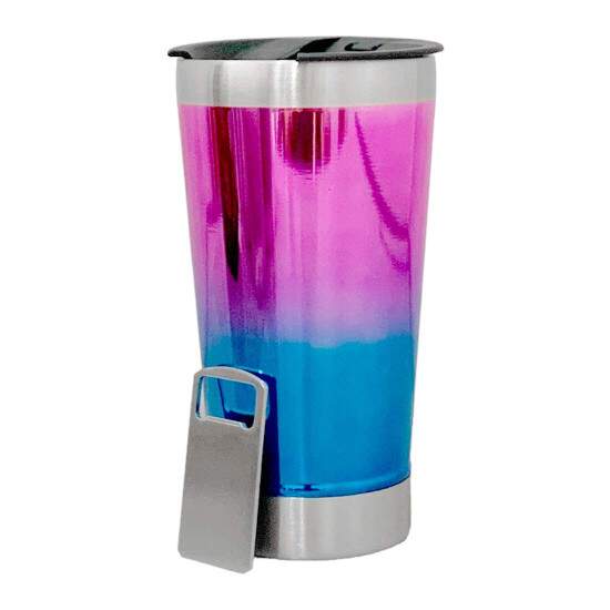 Copo Trmico de Inox Degrade com Abridor para Cerveja - 500ml