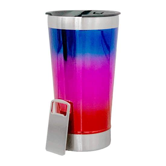 Copo Trmico de Inox Degrade com Abridor para Cerveja - 500ml