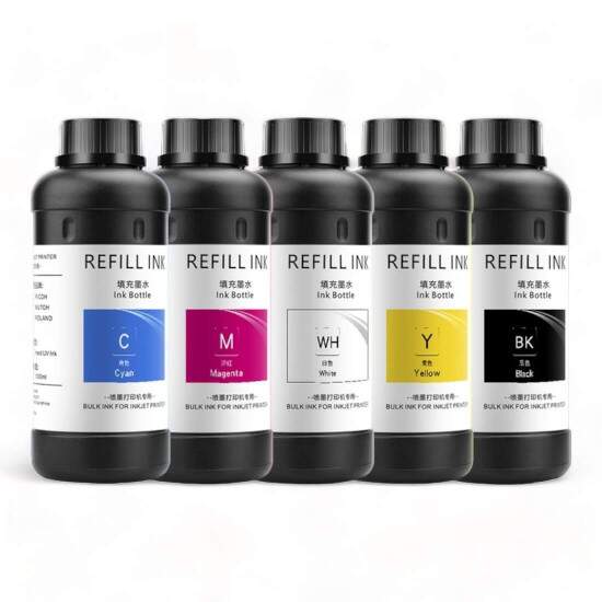 Kit de Tinta DTF UV LED 5 Cores - 100ml