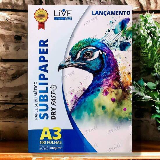 Papel Sublimtico LiveSub A3 Dry Fast 297x420mm 100g - 100 Folhas