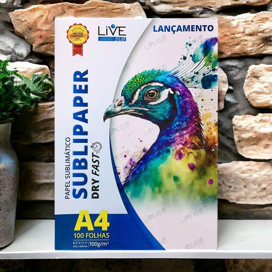 Papel Sublimtico LiveSub A4 Dry Fast 210x297mm 100g - 100 Folhas