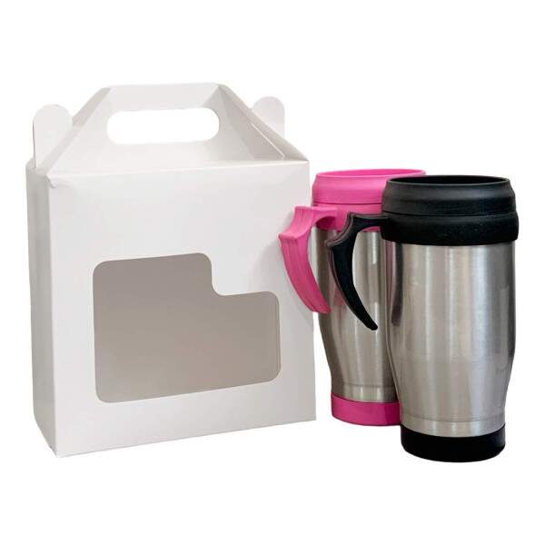 Caixinha Presente Branca Dupla para Caneca Trmica Sublimtica - 500ml