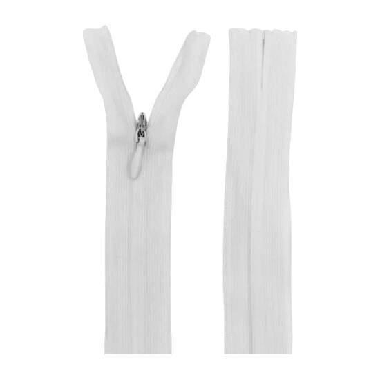 Zper Invisvel de Polister Branco 15cm - 10 unidades