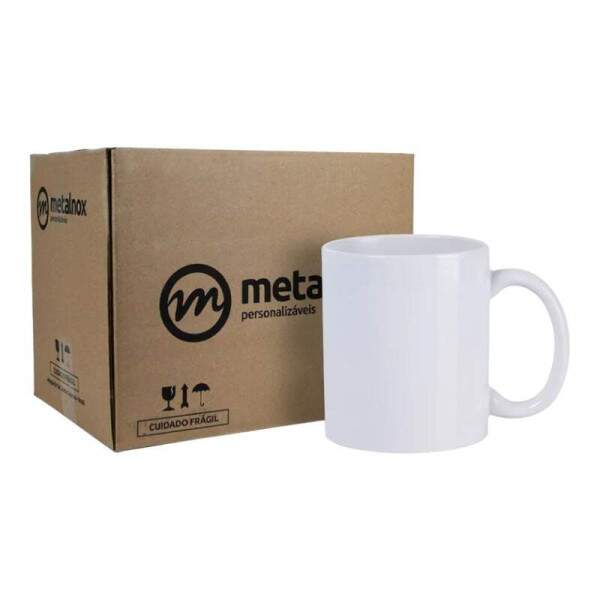 Caneca de Cermica Branca AAA Premium Metalnox 325ml - 36 peas (Caixa)
