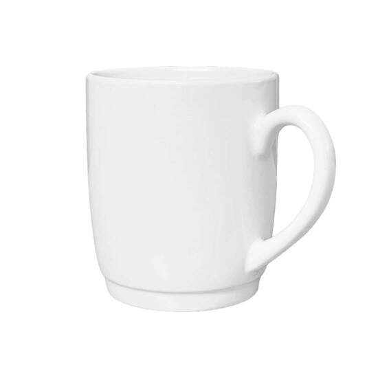 Caneca de Cermica Branca s/ Tampa e Base de Silicone - 325ml