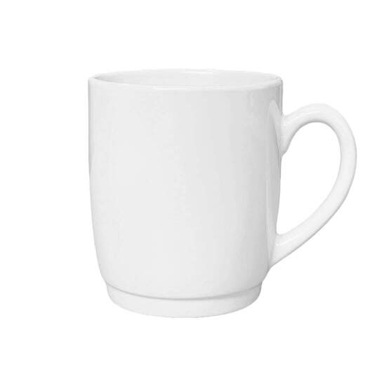 Caneca de Cermica Branca s/ Tampa e Base de Silicone - 325ml