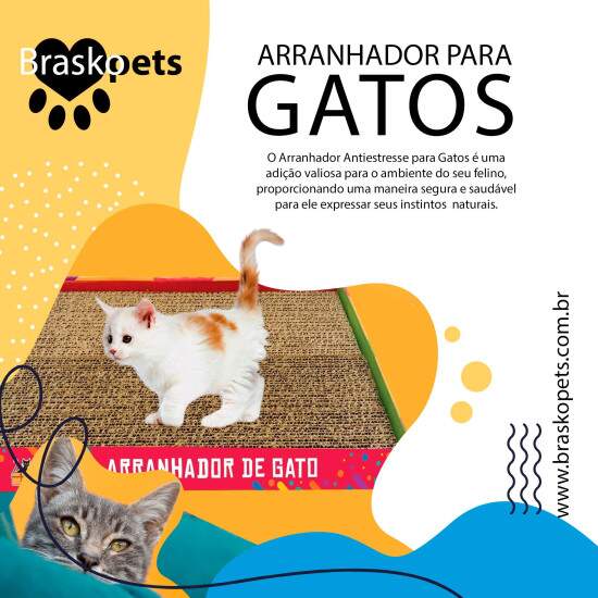 Arranhador Antiestresse de Papelo para Gatos - 24,5x44cm