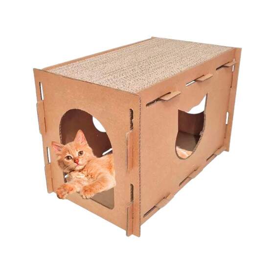 Toca de Papelo com Arranhador Antiestresse para Gatos - 30x45cm