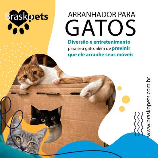 Toca de Papelo com Arranhador Antiestresse para Gatos - 30x45cm