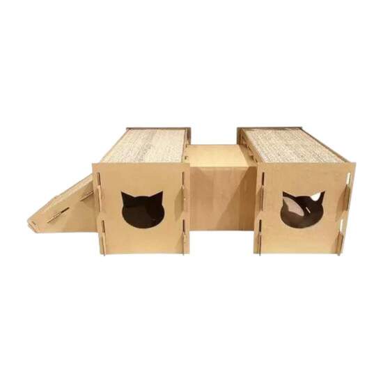 Toca Labirinto de Papelo com Rampa e Arranhador para Gatos - 19x30cm