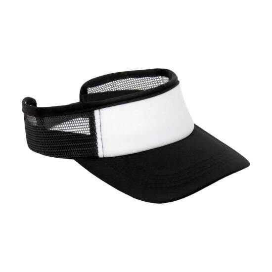 Viseira Trucker Preto com Tela e Frente Branca para Sublimao