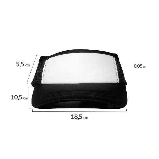 Viseira Trucker Preto com Tela e Frente Branca para Sublimao