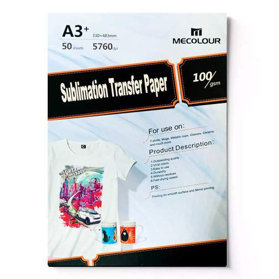 Papel Sublimtico Mecolour A3+ Plus 33x48cm 100g - 50 Folhas