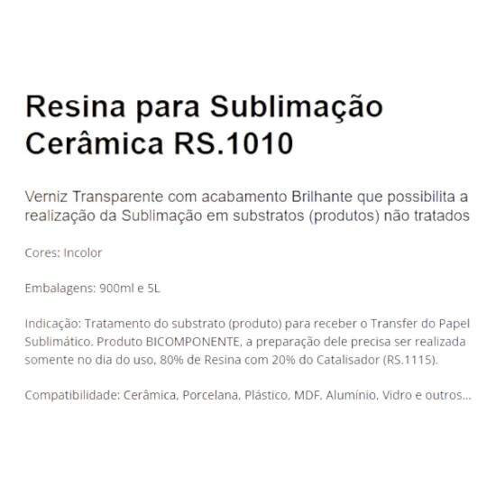 Catalisador RS.1115 para Resina de Sublimao RS.1010 Gnesis - 220ml