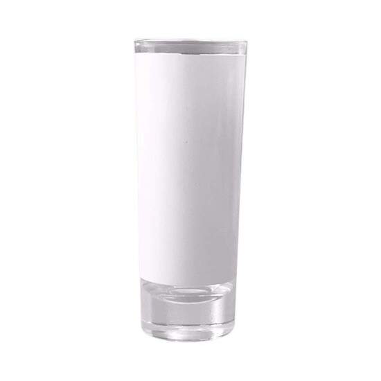 Copo Mini Drink de Vidro Cristal com Tarja Branca para Sublimao - 60ml