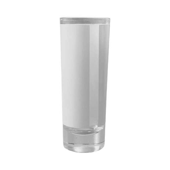 Copo Mini Drink de Vidro Cristal com Tarja Branca para Sublimao - 60ml