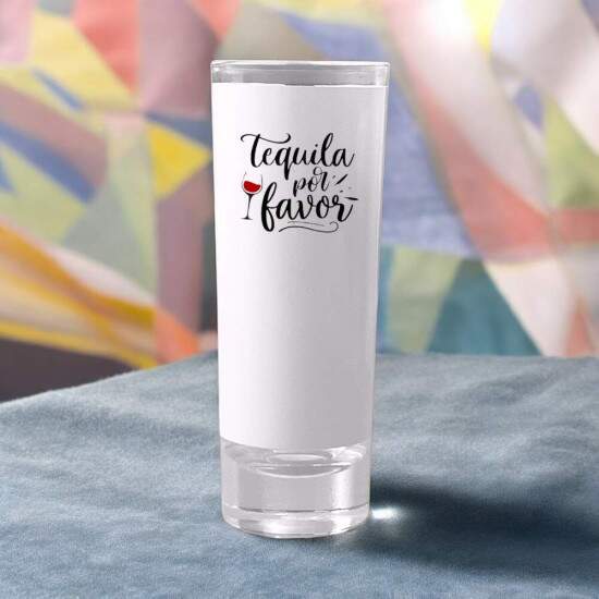 Copo Mini Drink de Vidro Cristal com Tarja Branca para Sublimao - 60ml