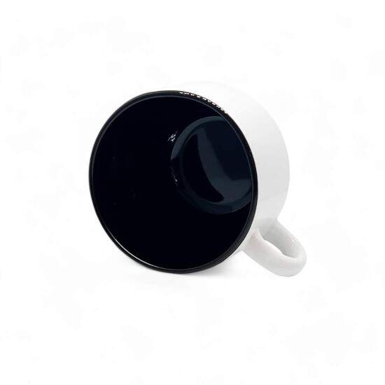 Xcara de Cermica Branca Empilhvel com Interior Preto para Sublimao - 150ml