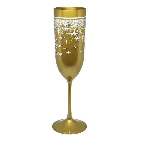 Taa Champagne Dourada Personalizada de Boas Festas - 190ml