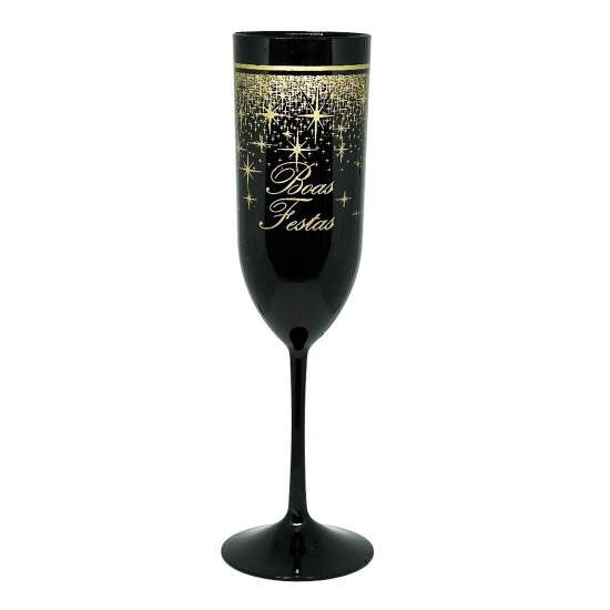 Taa Champagne Preta Personalizada de Boas Festas - 190ml