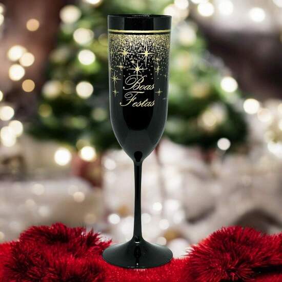 Taa Champagne Preta Personalizada de Boas Festas - 190ml