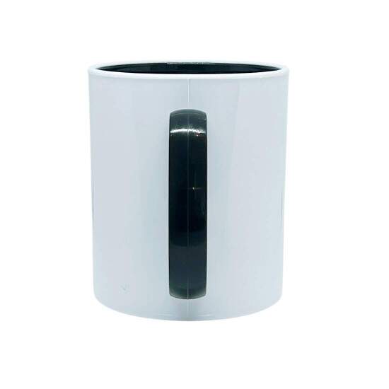 Caneca de Polmero Branco com Interior e Ala Preta para Sublimao - 325ml
